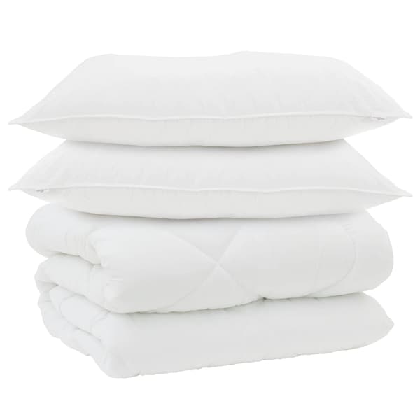Vinter Täcke med kudde 3 pcs Vit Mikrofiber