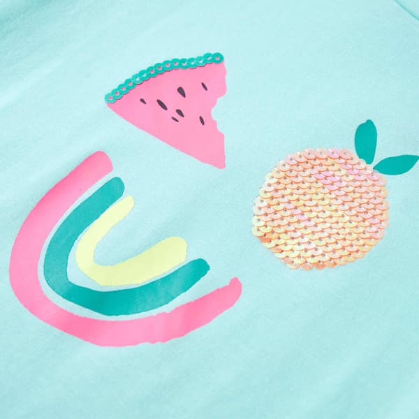 T-shirt för barn ljus mintgrön 140