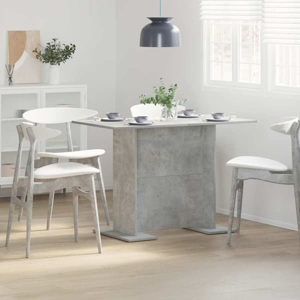 Matbord 110 x 60 x 75 cm Konstruerat trä Betonggrå Rektangulär