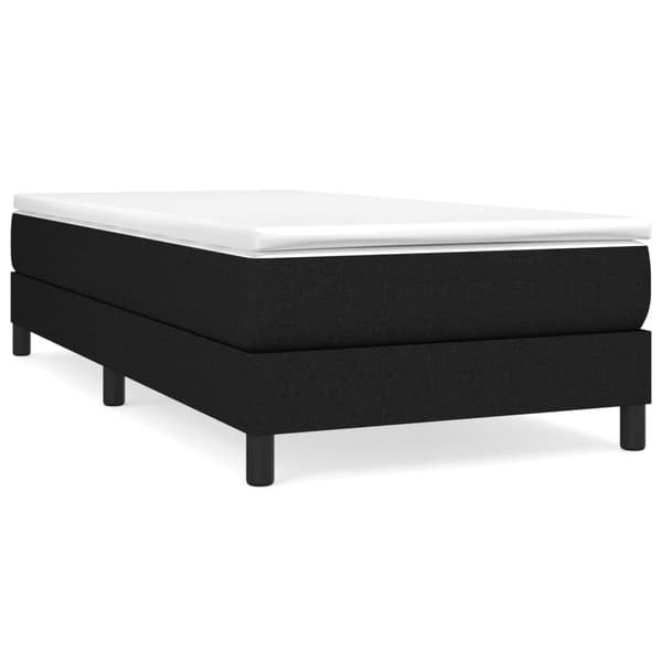 Boxspring-sängram svart 100x200 cm tyg