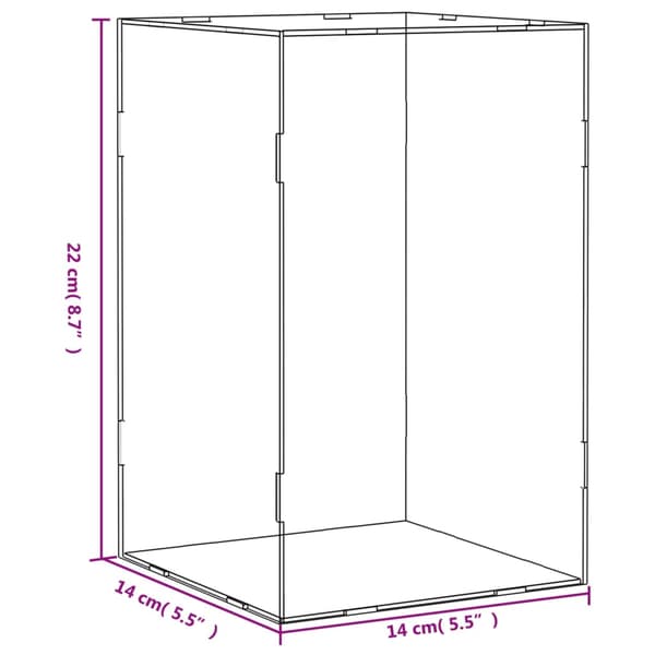Displaylåda Transparent 14x14x22 cm Akryl