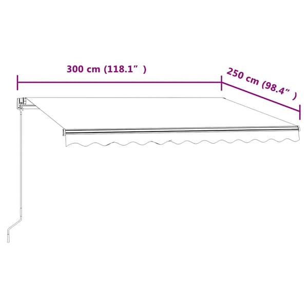 Markis automatiskt infällbar 300x250 cm gräddvit