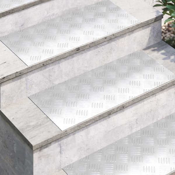 Trappsteg Rektangulär 2 pcs Silver 70 x 30 cm Aluminium