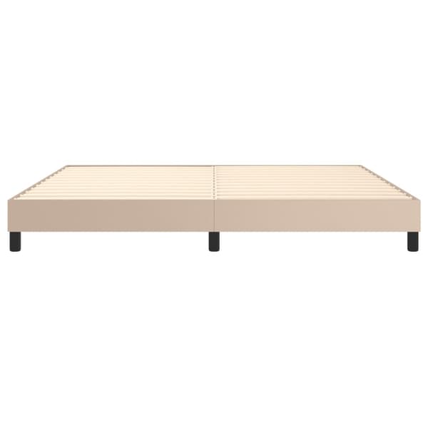 Boxspring-sängram cappuccino 200x200 cm konstläder