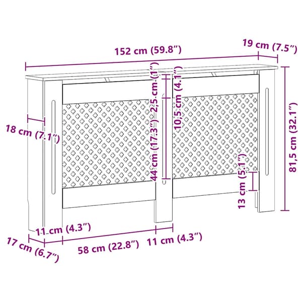 Elementskydd svart 152x19x81,5 cm MDF