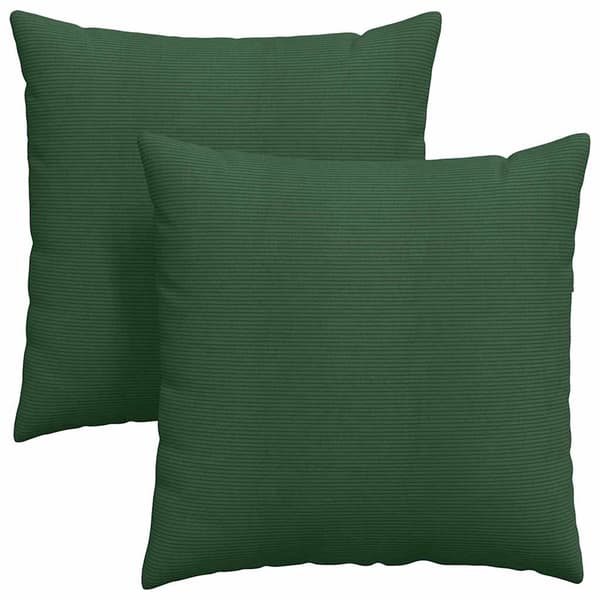 Sofakuddar 2 pcs Mörkgrön 80 x 80 cm Kordread tyg