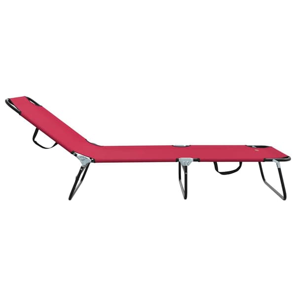 Hopfällbar solstol Röd 188 x 57 x 86,5 cm Polyester