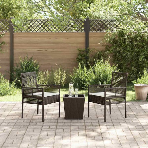 Trädgårds Bistro Set 3 pcs Brun konstrotting