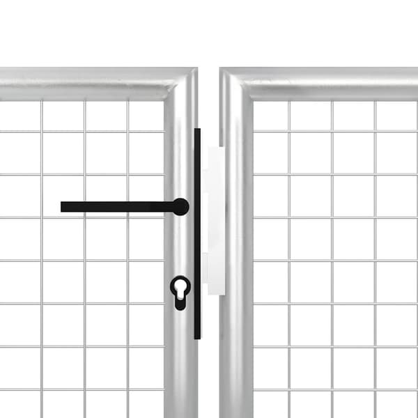 Trädgårdsgrind stål 400x100 cm silver