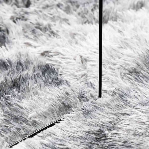 Ryamatta med lång lugg NAVARRA silvergrå 200x200 cm polyester