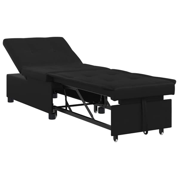 Pull Out Sofa Bed Svart 194 x 67 x 82 cm Mikrofiber