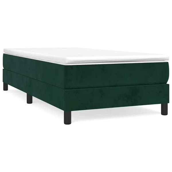 Ramsäng med madrass mörkgrön 90x200 cm sammet