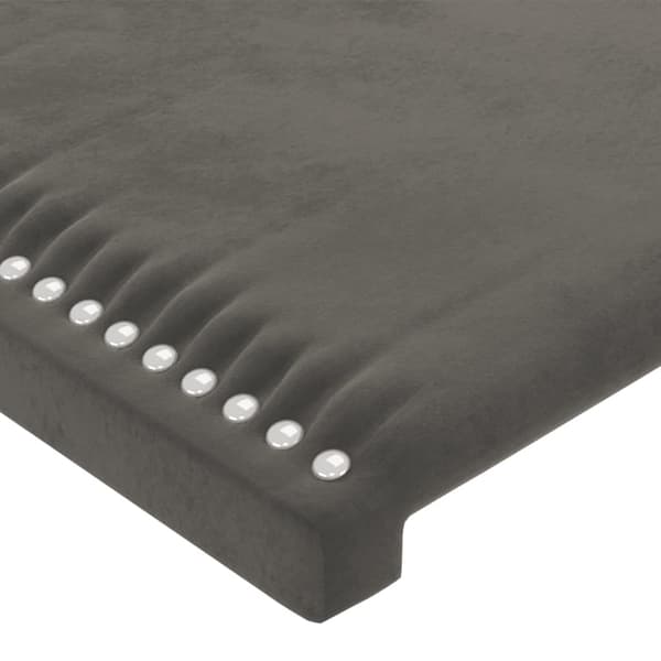 Sänggavel mörkgrå 90x5x78/88 cm sammet