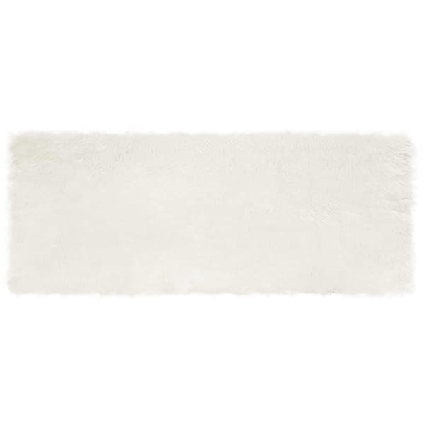Fuskfäll matta TAFALLA Vit 80 x 200 cm Polyester