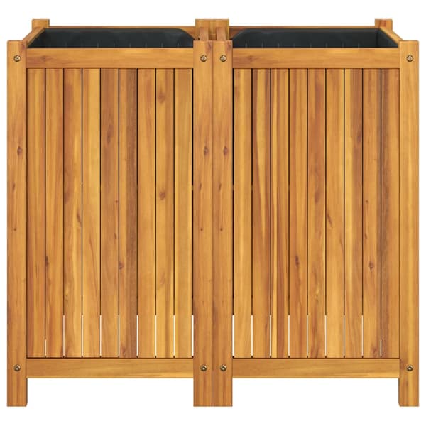 Odlingslåda med foder 84x42x75 cm massivt akaciaträ