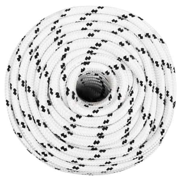 Båtlina flätad vit 14 mm x 25 m polyester