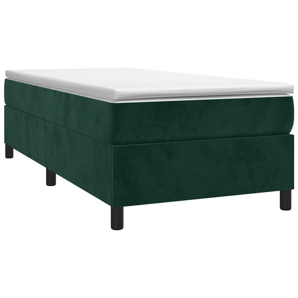 Boxspring-sängram mörkgrön 100x200 cm sammet