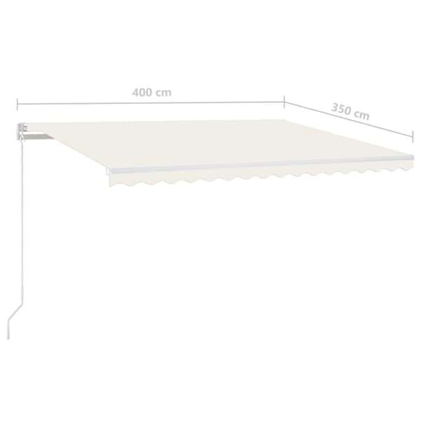 Markis manuellt infällbar 400x350 cm gräddvit