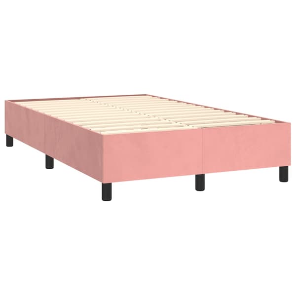 Ramsäng med madrass rosa 120x200 cm sammet