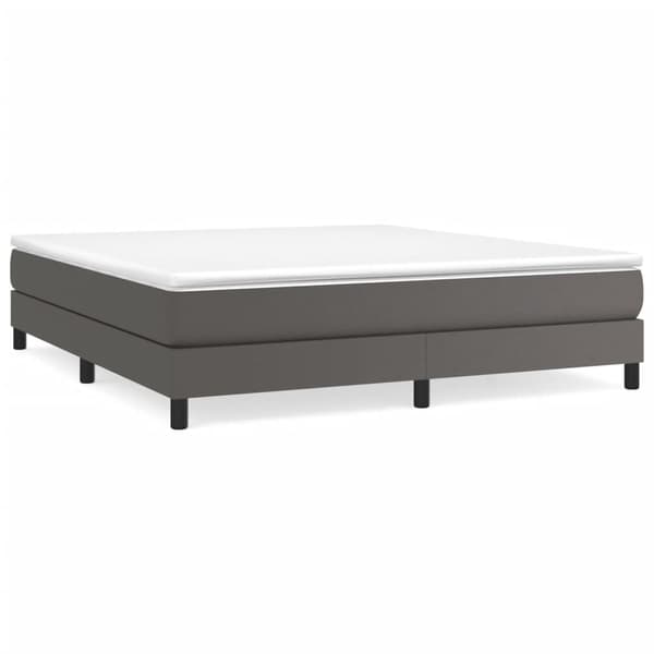 Boxspring-sängram grå 180x200 cm konstläder