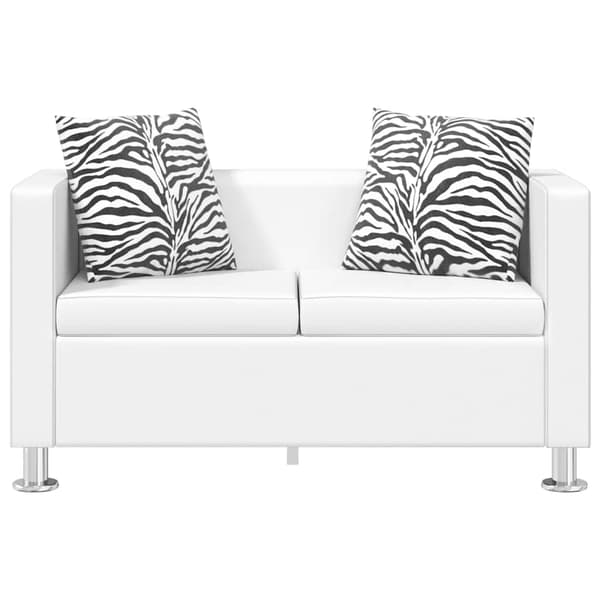 Soffa 2-sits konstläder vit