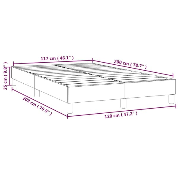 Boxspring-sängram mörkgrön 120x200 cm sammet