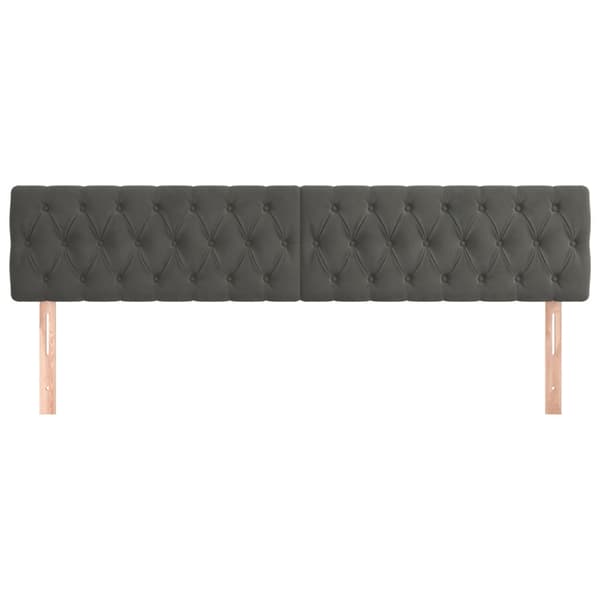 Sänggavlar mörkgrå 180x7x78/88 cm sammet
