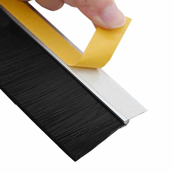 Självhäftande dörrborstlist 2 pcs Silver 100 cm