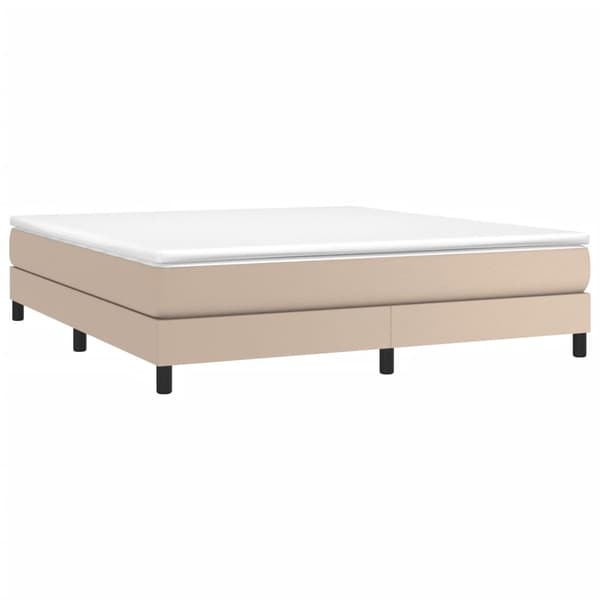 Boxspring-sängram cappuccino 160x200 cm konstläder
