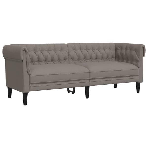 Chesterfieldsoffa 3-sits taupe tyg