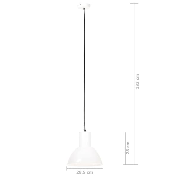 Hänglampa 25 W vit rund 28,5 cm E27