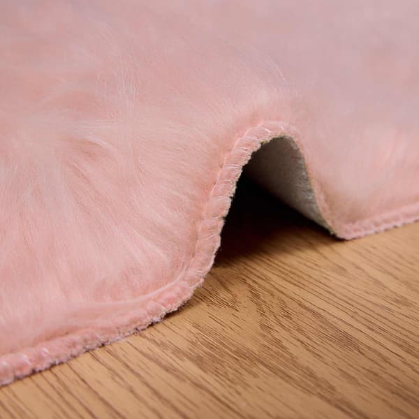 Fuskfäll matta TAFALLA Rosa 200 x 280 cm Polyester