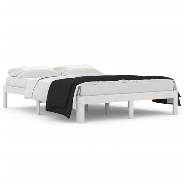 Sängram vit massiv furu 140x190 cm