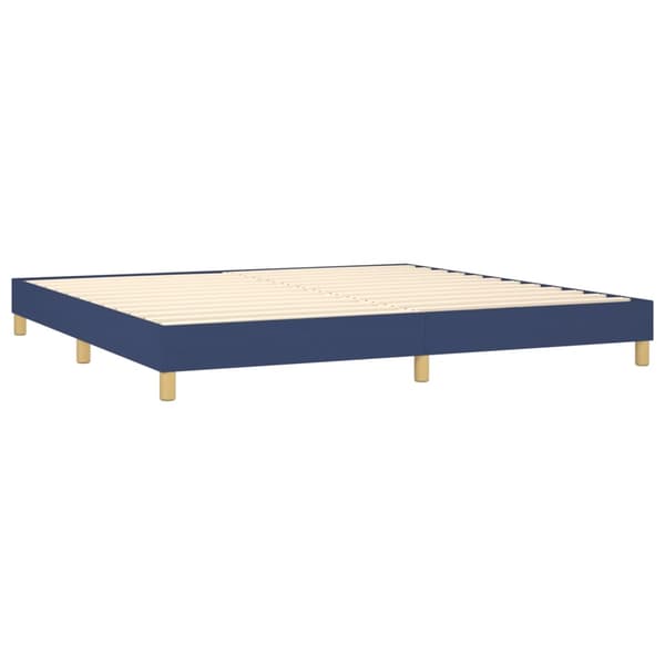 Boxspring-sängram blå 200x200 cm tyg