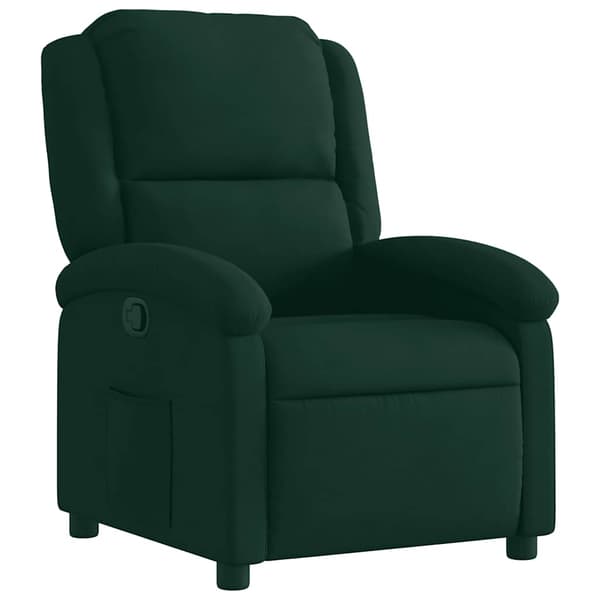 Reclinerfåtölj mörkgrön sammet