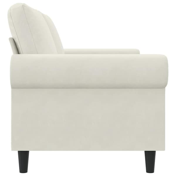 Soffa 2-sits gräddvit 140 cm sammet