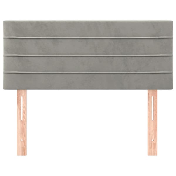 Sänggavel ljusgrå 100x5x78/88 cm sammet