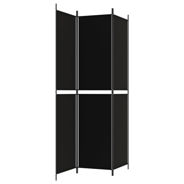 Rumsavdelare 3 paneler 150x220 cm svart tyg