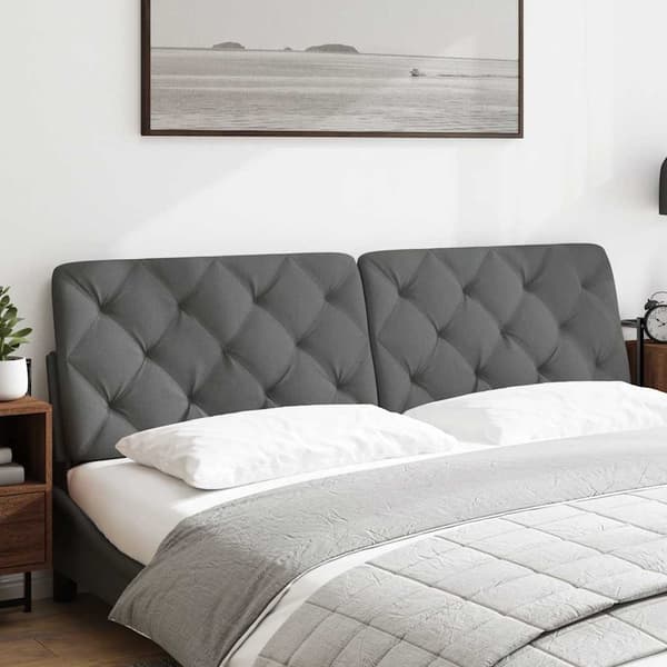 Headboard Cushion Dark Grey 180 cm Fabric