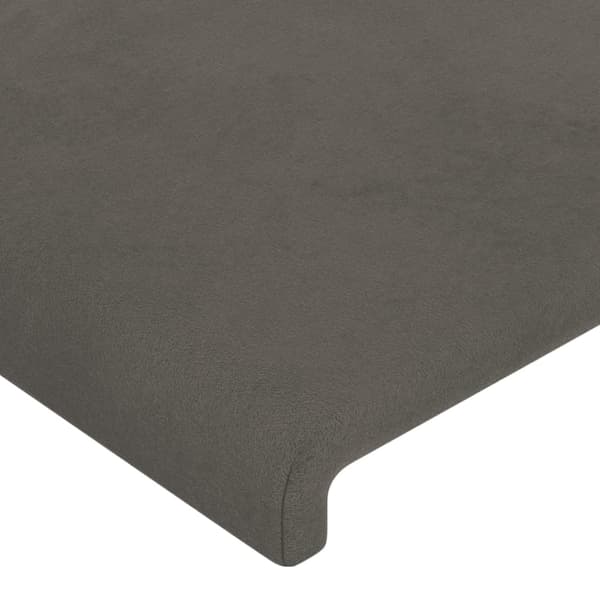 Sänggavel mörkgrå 100x5x118/128 cm sammet