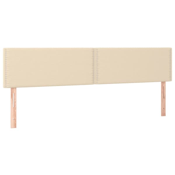 Ramsäng med madrass & LED gräddvit 180x200 cm tyg