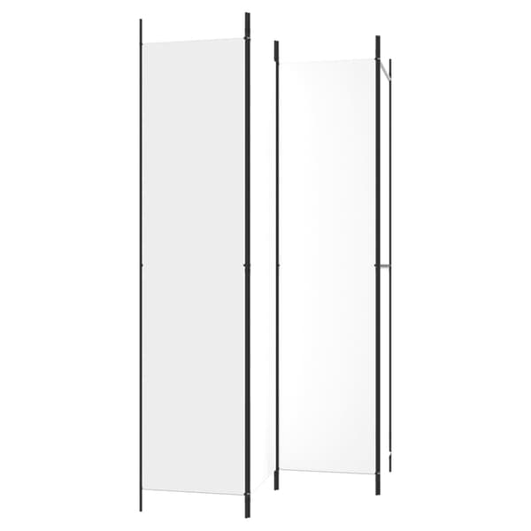 Rumsavdelare 4 paneler vit 200x220 cm tyg
