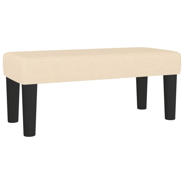 Ramsäng med madrass gräddvit 90x200 cm tyg
