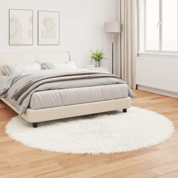 Fuskfäll matta TAFALLA Vit Ø 160 cm Polyester