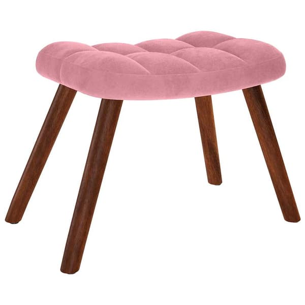 Gungstol med pall rosa sammet