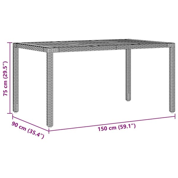 Trädgårdsmöbelset 5 pcs Svart konstrotting