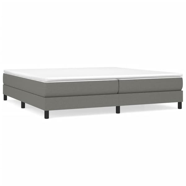 Boxspring-sängram mörkgrå 200x200 cm tyg