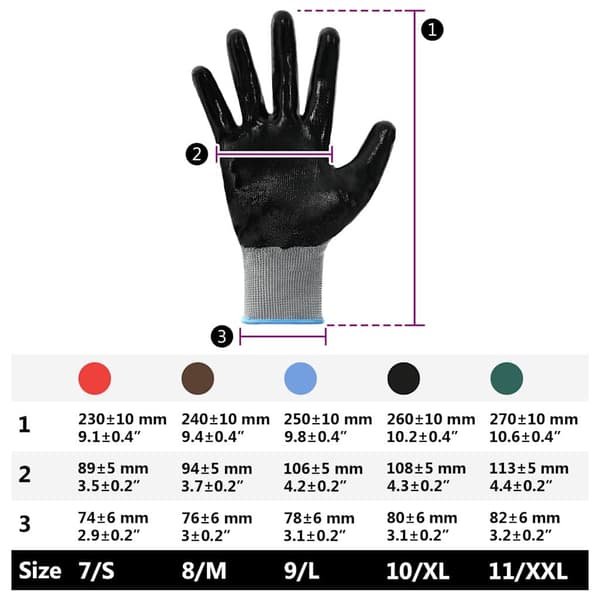 Arbetshandskar 12 pcs Grå och svart 9 / l Polyester