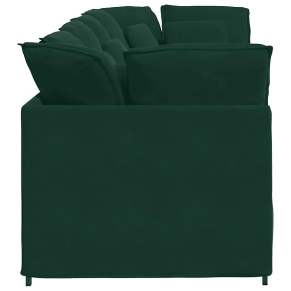 Modulsoffa med dynor sammet mörkgrön