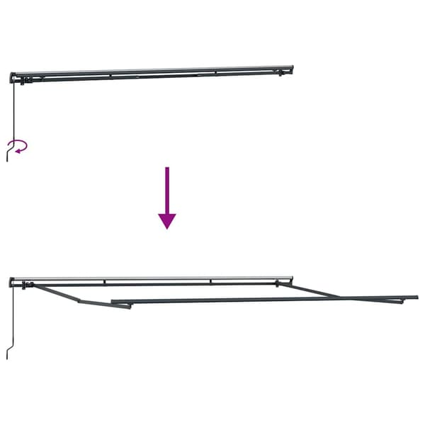 Utfällbar markis Vit 400 × 350 cm Polyester och Stål